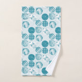 Turquoise , Blue , kerstpatroon Bad Handdoek (Handdoek)