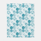 Turquoise , Blue , kerstpatroon Fleece Deken (Voorkant)