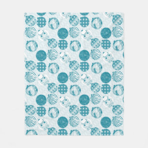 Turquoise , Blue , kerstpatroon Fleece Deken