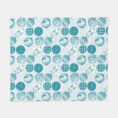 Turquoise , Blue , kerstpatroon Fleece Deken (Voorkant (Horizontaal))