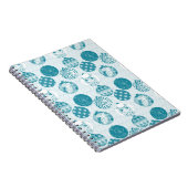 Turquoise , Blue , kerstpatroon Notitieboek (Rechterzijde)