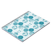 Turquoise , Blue , kerstpatroon Notitieboek (Linkerzijde)