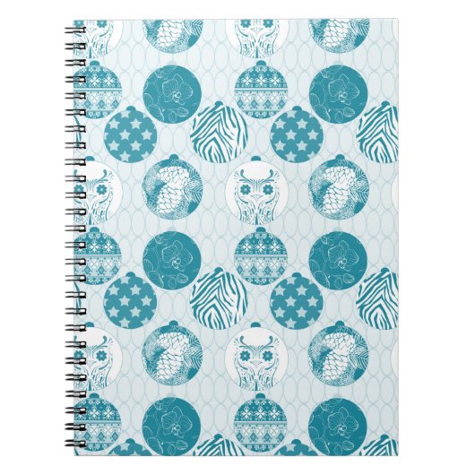 Turquoise , Blue , kerstpatroon Notitieboek (Voorkant)