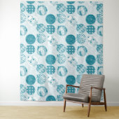 Turquoise , Blue , kerstpatroon Wandkleed (In situ)