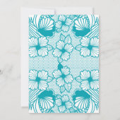 Turquoise Blue Lace Corset Bridal Lingerie Shower Kaart (Achterkant)