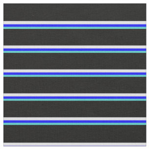 Turquoise, Blue, Lavender & Black Pattern Stof