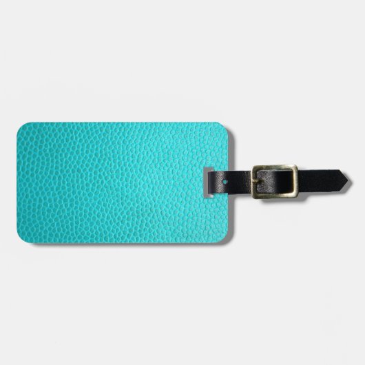 Turquoise Blue Leather Textern Pattern Bagagelabel (Voorkant horizontaal)