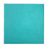 Turquoise Blue Leather Textern Pattern Tegeltje (Voorkant)