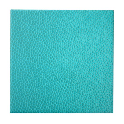 Turquoise Blue Leather Textern Pattern Tegeltje (Voorkant)