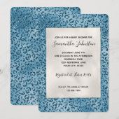 Turquoise Blue Leopard Print Glitter Kaart (Voorkant / Achterkant)