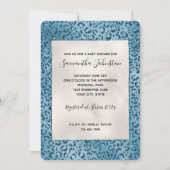 Turquoise Blue Leopard Print Glitter Kaart (Voorkant)