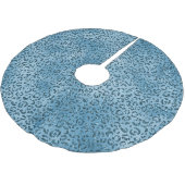 Turquoise Blue Leopard Print Glitter Kerstboom Rok (Gekanteld)
