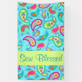 Turquoise Blue Lime Green Modern Paisley Pattern Spandoek (Verticaal)
