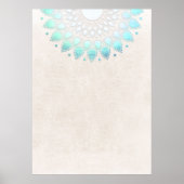 Turquoise Blue Lotus Mandala Art Poster (Voorkant)