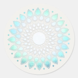 Turquoise Blue Lotus Mandala Spa en Beauty Ronde Sticker