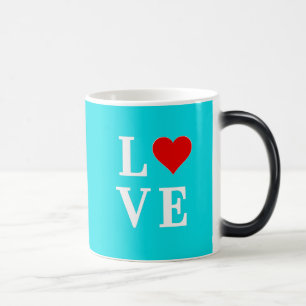 Turquoise Blue LOVE Modern Stijlvol Magische Mok