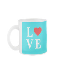 Turquoise Blue LOVE Modern Stijlvol