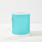 Turquoise Blue LOVE Modern Stijlvol Matglas Koffiemok (Center)