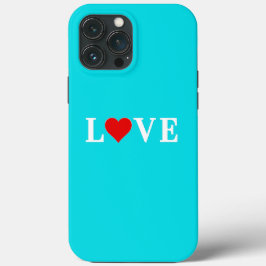 Turquoise Blue LOVE Romantic Elegant Case-Mate iPhone Case