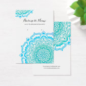 Turquoise Blue Mandala Achtergrond Kaarten Visitekaartje (Bureau)
