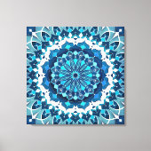 Turquoise Blue Mandala Canvas Afdruk (Voorkant)