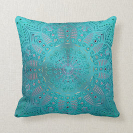 Turquoise Blue Mandala Kussen
