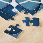 Turquoise Blue Mandala Legpuzzel (Zijkant)