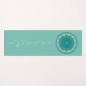 Turquoise Blue Mandala met Namaste tekst Yogamat (Voorkant (horizontaal))