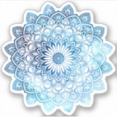 Turquoise Blue Mandala Sticker (Voorkant)