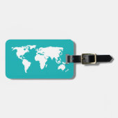 turquoise blue map bagagelabel (Voorkant horizontaal)