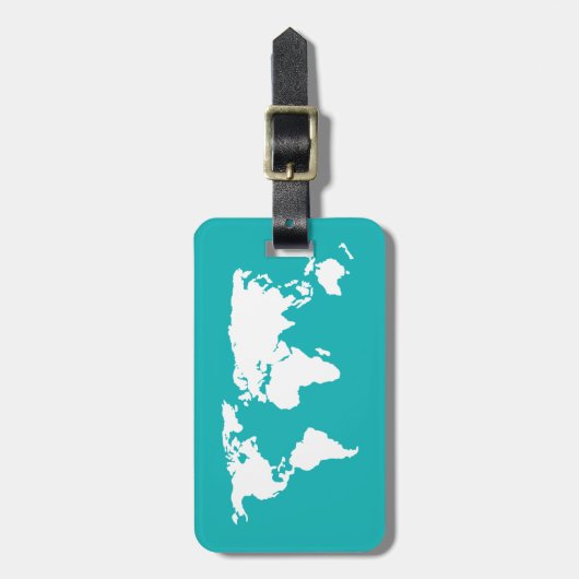 turquoise blue map bagagelabel (Voorkant verticaal)