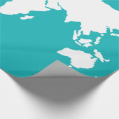 turquoise blue map cadeaupapier (Hoek)