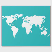 turquoise blue map cadeaupapier (Vlak)