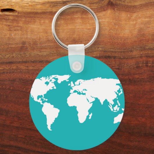turquoise blue map sleutelhanger (Voorkant)