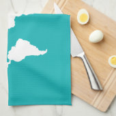 turquoise blue map theedoek (Quarter Fold)