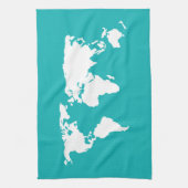 turquoise blue map theedoek (Verticaal)