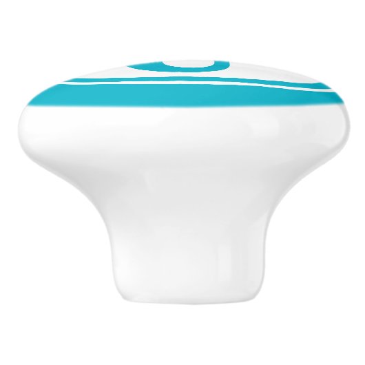 Turquoise Blue mermaid keramische knop (Zijkant)