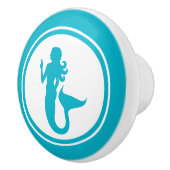 Turquoise Blue mermaid keramische knop (Rechts)