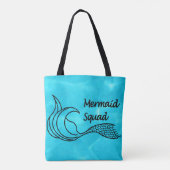 Turquoise blue Mermaid Squad canvas tas (Achterkant)