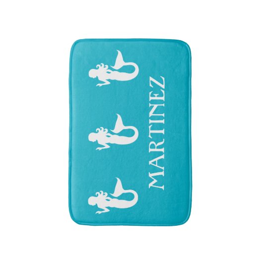 Turquoise Blue Mermaid Zee Createbadmat Badmat (Voorkant Verticaal)