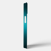 Turquoise-Blue Metal Let Pattern-Monogram 2 Case-Mate iPhone Case (Achterkant / Rechts)