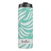 Turquoise Blue Modern Chic Personalized Travel Mug Thermosbeker (Voorkant)