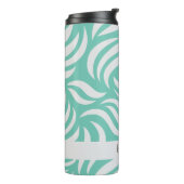 Turquoise Blue Modern Chic Personalized Travel Mug Thermosbeker (Gedraaid links)