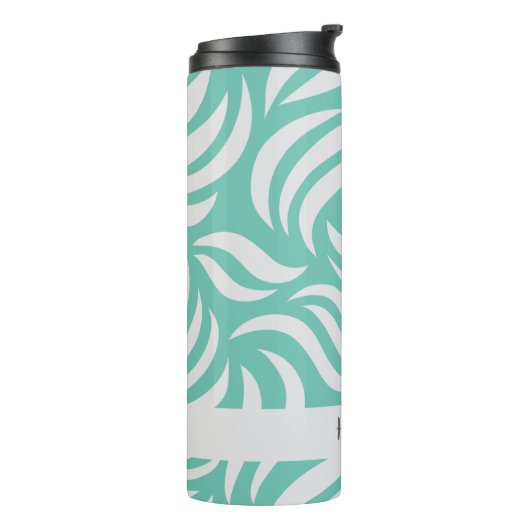 Turquoise Blue Modern Chic Personalized Travel Mug Thermosbeker (Gedraaid links)