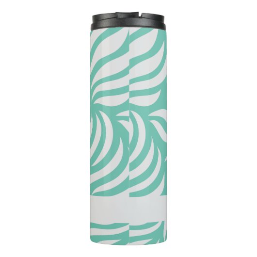 Turquoise Blue Modern Chic Personalized Travel Mug Thermosbeker (Achterkant)