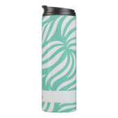 Turquoise Blue Modern Chic Personalized Travel Mug Thermosbeker (Geroteerd rechts)