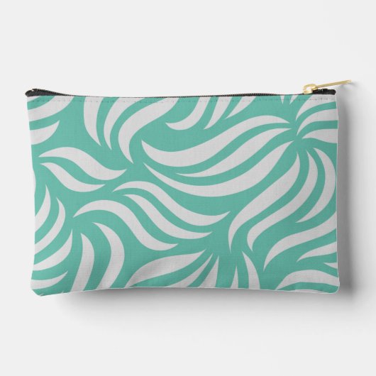 Turquoise Blue Modern Foliage Beachy Name Etui (Achterkant)