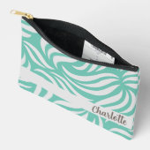 Turquoise Blue Modern Foliage Beachy Name Etui (Open)