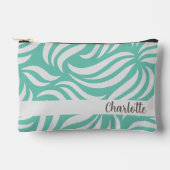 Turquoise Blue Modern Foliage Beachy Name Etui (Voorkant)