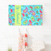 Turquoise Blue Modern Paisley Name Personalized Spandoek (Insitu)